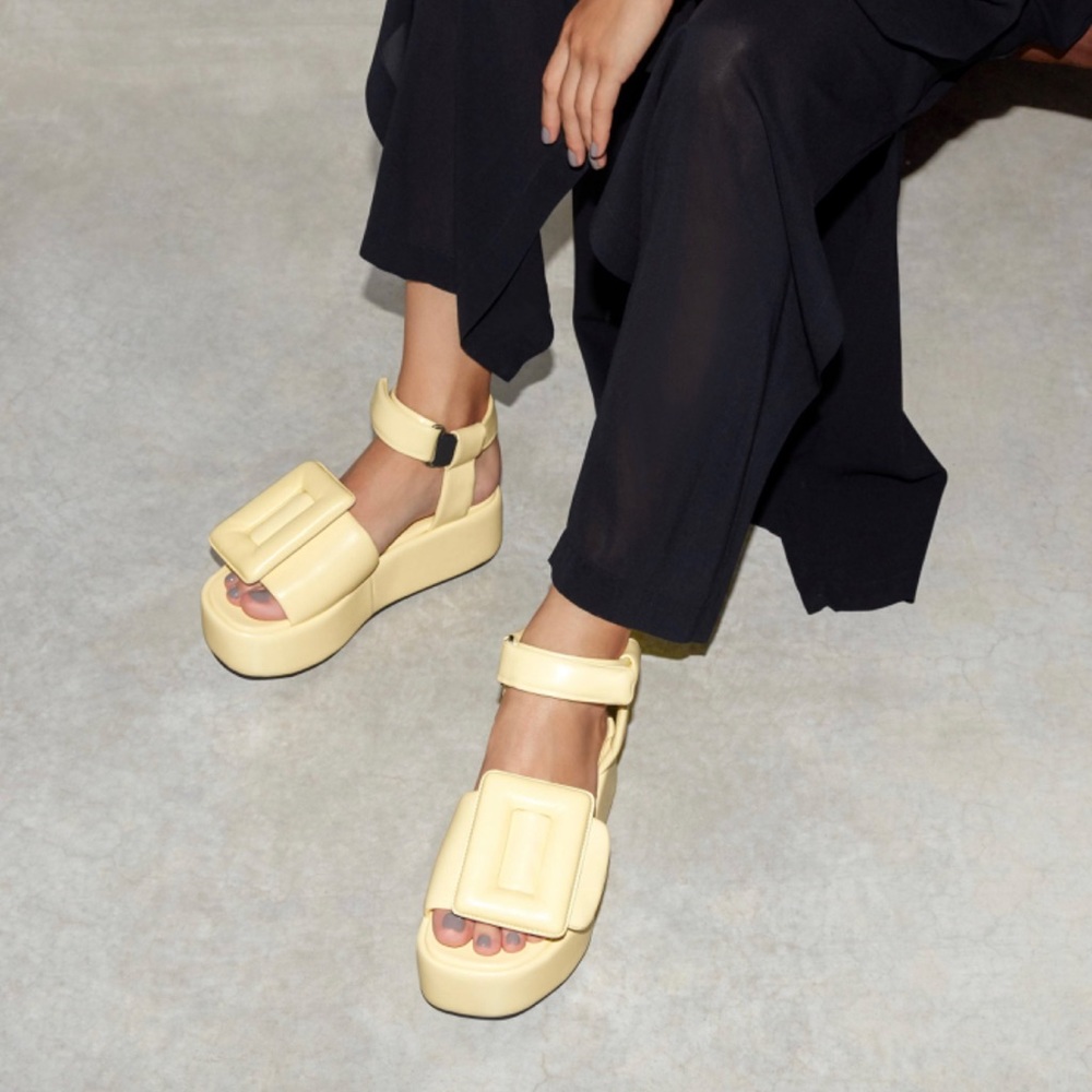 BOYY PUFFY PLATFORM LEATHER SANDALS